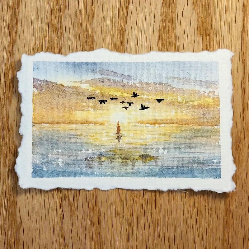 Watercolor Paper, 140lb(300gsm), 7x5 Inches, 25 Sheets, Handmade Deckle Edge