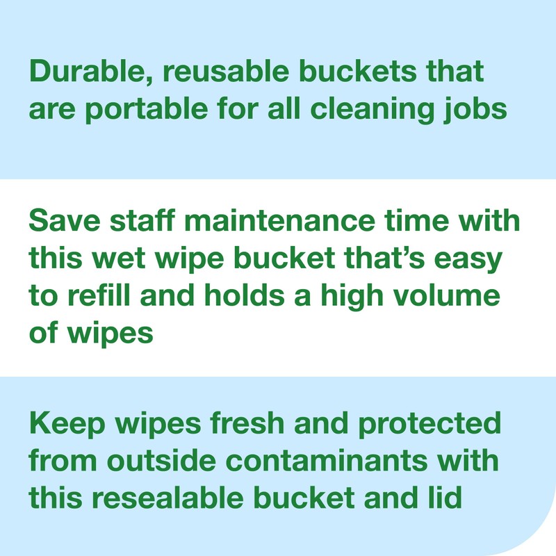 Tork Everwipe Mobile Wet Wipe Buckets White, Resealable, Bucket Compatible