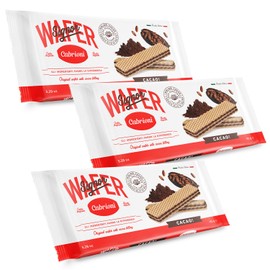Cabrioni Italian Cocoa Signor Wafer- Delicious Wafer Sticks with Light & Crunchy, Palm Oil-Free, Filled with Rich Vanilla Cream - Italian Cookies Made with Natural Ingredients-3 Pack -5.29 oz (150 g)