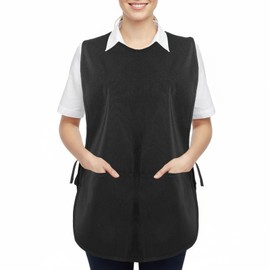 DOPENSPI Unisex Cobbler Apron with Side Ties and 2 Deep Pockets, Adjustable Art Smock Apron 2 Pockets Cleaning Aprons Vest for Women Men Fast Drying Polyester