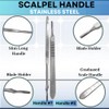 2 Stainless Steel Scalpel Handles #7#3 + 60 Pcs Sterile