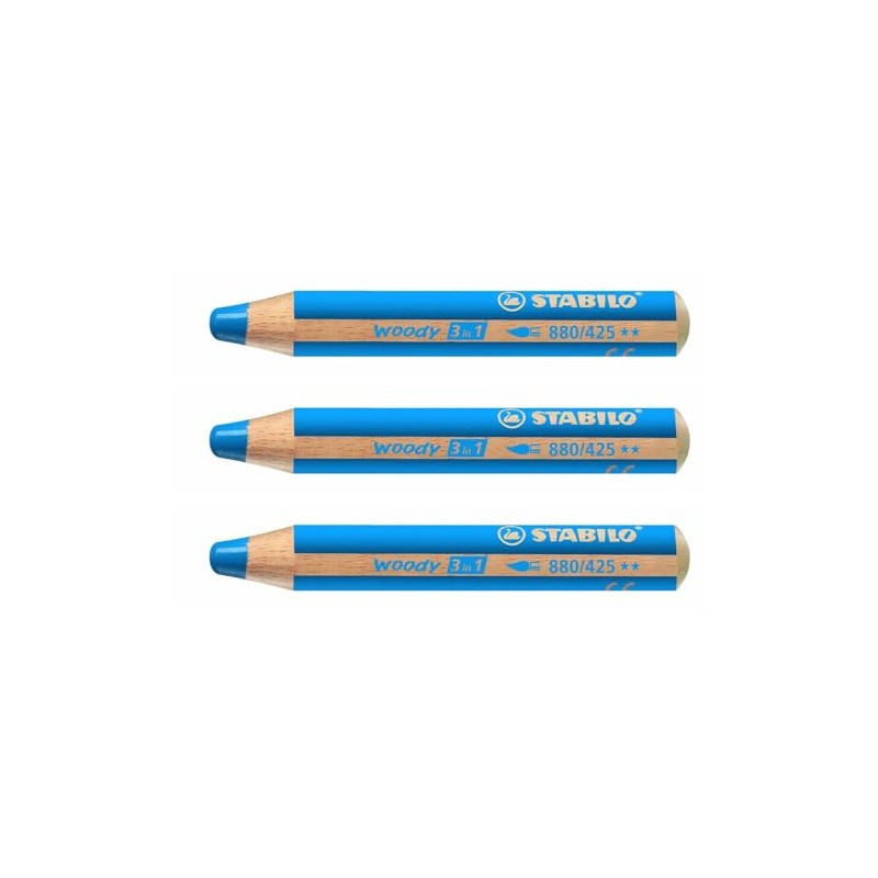 STABILO Woody 3 in 1 Extra Large Pencils, Cobalt Blue,