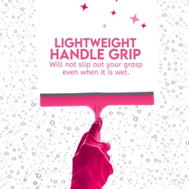 Himalayan Glow WBM Squeegee, Professional Scratch Free Surface Cleaner with Hanging Hole, Shower Squeegee, Pink