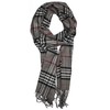 Soft Plaid Check Winter Scarf Warm Oblong 12”x72” Fringe Unisex