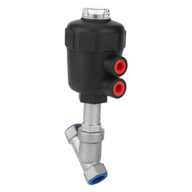 Angle Seat Valve Air Actuated Angle Seat Valve Air Actuated Thread Connection Stainless Steel Thickened Plastic Case Steam Valve1 2in DN15 Valve Faucet Valves 360 Rotated (1/2 DN15)
