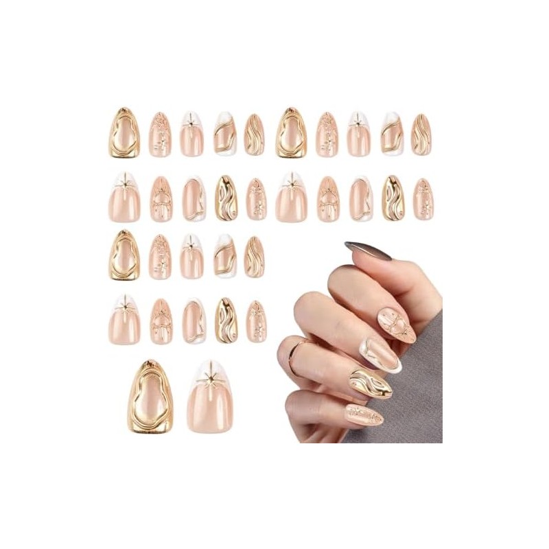 30 Uñas Press on Set de Uñas Postizas Ojo de