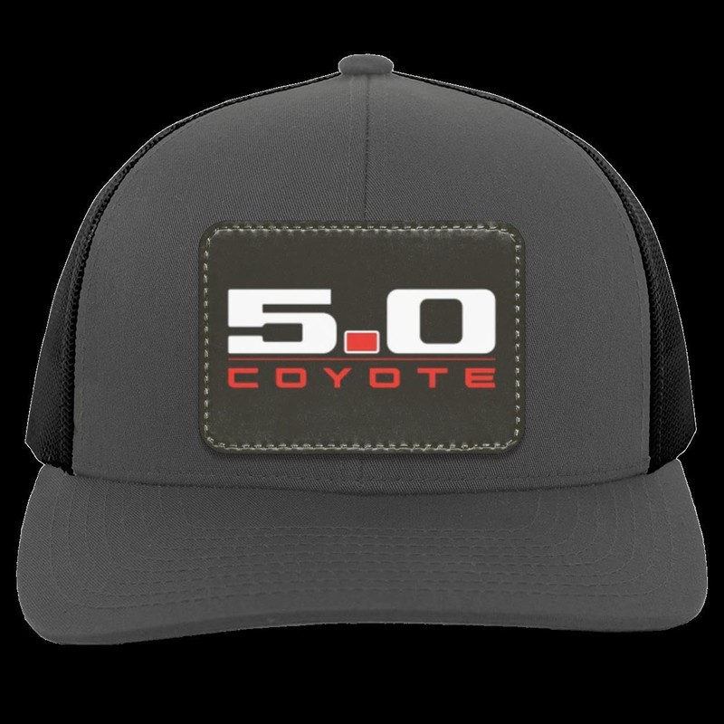Coyote 5.0 S550 S197 Trucker Snap Back Hat Graphite/White/Rectangle