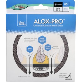 Axus Decor 80 Grit Alox-Pro Universal Abrasive Mesh Sander Discs, Hook & Loop Round Orbital Pads, Ideal for Wood, Walls, Metal, Plastic, Pack of 10, 150 mm