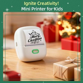 ORGSTA Sticker Printer Mini Printer S002 PrintPods Bluetooth Portable Sticker Maker with 1 Roll Paper Thermal Inkless Label Maker Machine Impresora Portátil Instant Print for Notes, Journal, DIY, Gift