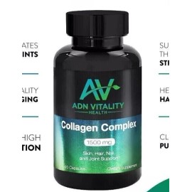 ADN Vitality Collagen Peptides 1500 mg Hydrolyzed Bovine Collagen 90 ct Exp 1225