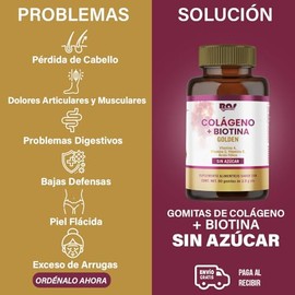 Bas Internacional  Colgeno  Biotina Golden 3 Piezas  60 Gomitas Sabor Uva  Con Vitaminas A, C, D, cido Flico y Protena  Apoyo para Piel Firme,...     