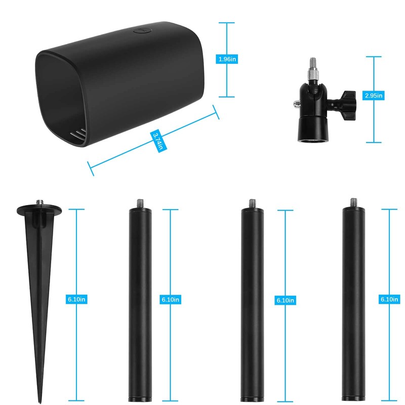 TIUIHU Spike Pole Mount Ground Stake with Protective Case for