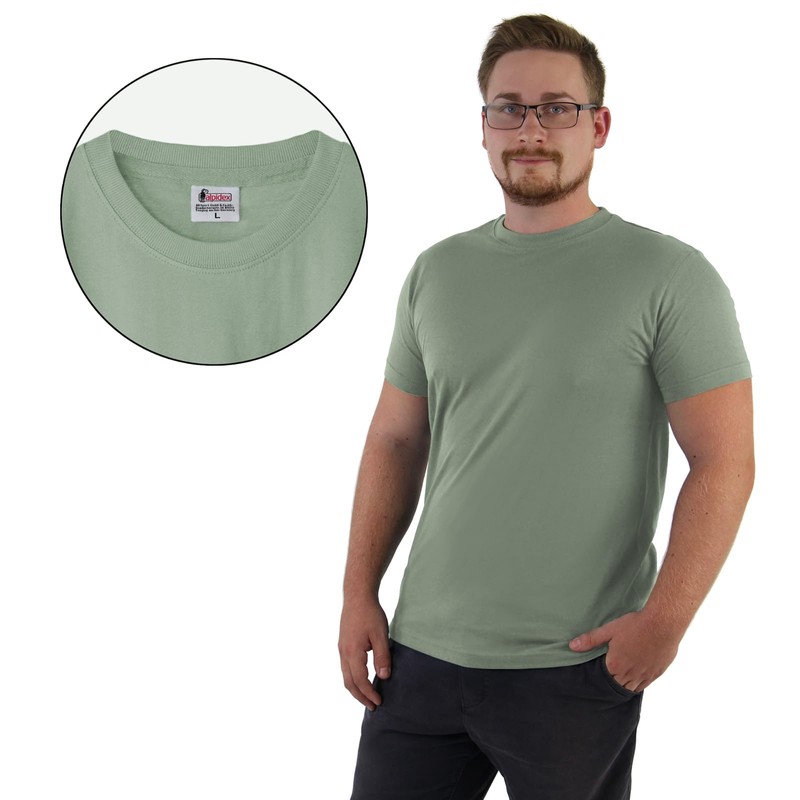 ALPIDEX Men's T-Shirts Set of 5 Crew Neck Plain S