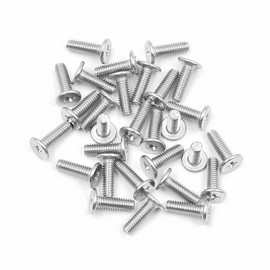 100 Pcs NUZAMAS M4x12x8 mm Countersunk Head Screws 304 Stainless Steel Screws Cross Recessed Machine Screws Large Flat Head Flat Head CM Screws