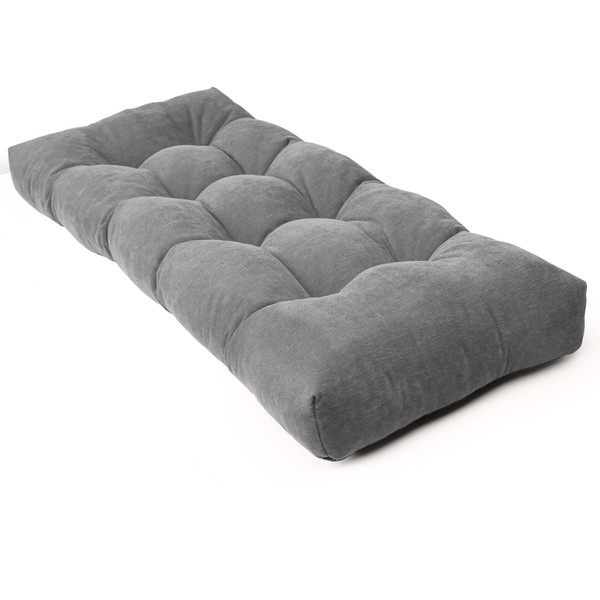 ROFIEJOX Bench Cushion 48 Inch - Chenille Fabric, High-Density Foam,