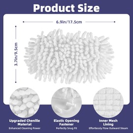 LOVECO 8 Pack Universal Steam Cleaner Accessories, Reusable Steam Shot Attachments, Steam Mop Pads, Handheld Steamer Washable Cloth - 8 Coral Cloths + Laundry Bag