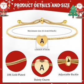 FANCIBAND M Christmas Gifts For Women Initial Bracelet for Women 18K Heart Gold Charm Bracelet Christmas Gift For Mom/Daughter/Friend/Girlfriend/Granddaughter/Niece