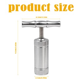 Zatixbu Pollen Press Tool, Heavy Duty Kief Presser with Aluminium Alloy, T Shape Handle Spice Crusher for Pressing Herb Spice Hay (Silver)