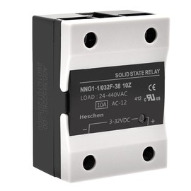 Heschen Single Phase Solid State Relay, NNG1-1/032F-38 10A, SSR-DA, Input 3-32VDC Output 24-440VAC, For Industrial Automation Process