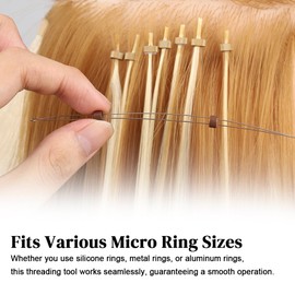 GlamorDove Replacement Beads for Hair Extension Tool, Hair Extension Loop Tool Pulling Hook Tool Micro Ring Beads for Hair Extensions and Wigs, Compatible with Bead Loop Tools