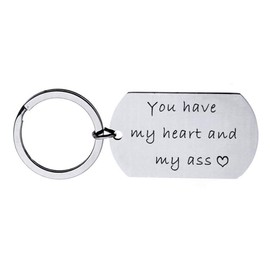 You Have My Heart and My Ass Keychain Boyfriend Girlfriend Keyring Gifts Wife Husband Present
