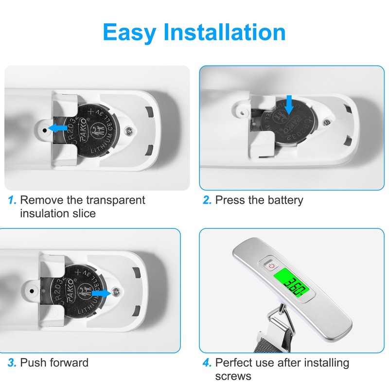 Blendura Digital Luggage Scales with Hooks, White, B