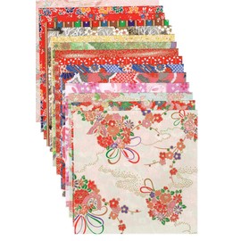 Chiyogami Yuzen Washi, 5.9 x 5.9 inches (15 x 15 cm), 100 Patterns, 100 Sheets Per Pack