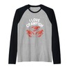 I Love Crawfish Crustacean Delight Raglan Baseball Tee