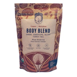 Hamilton’s Body Blend | Chaga, Cordyceps, Reishi, Turkey Tail | Organic Mushroom Extract Powder for Immune, Endurance, and Stress Support | High Potency | 30% Beta Glucans | GF, Non-GMO, Vegan (100g)