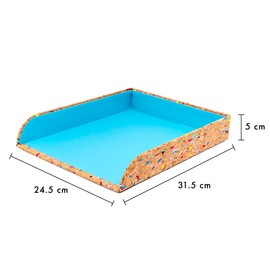 Pukka Planet Cork A4 Letter Tray Organizer – Made from Real Cork and Recycled Board – Natural, Biodegradable, Renewable Eco-Friendly Sourcing – 31 x 24.5 x 4.8 cm