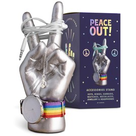 Luckies Jewellery Organiser | Ring Holder Peace Out | Key Holder For Desk Decor | Jewellery Stand & Trinket Dish | Key Bowl Alternative | Hand Shaped Watch Stand & Bracelet | Mini