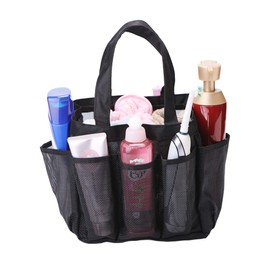 IBLUELOVER Mesh Shower Caddy Bag Bath Organizer Mesh Beach Bag Tote Waterproof Swim Bag Outdoor Grocery Organizer Cosmetics Travel Bag for Bathroom Dorm Gym Camping Beach Spa,21x18x 22cm