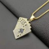 MayiaHey Poker Pendant, Sparkling Poker Card Necklace for Men, Golden