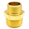 AHFMANG 2PCS Brass Reducing Hex Nipple 1" NPT × 3/4"