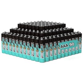 POWER FLASH Alkaline AAA90 Batteries 1.5V Long Lasting Batteries are Ideal for use in high tech Devices, Clocks, remotes, and Other Household Devices.