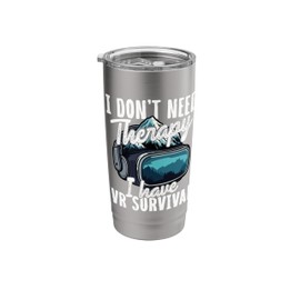 Mens VR Survival Gaming Design Virtual Reality Gamer Stainless Steel Insulated Tumbler