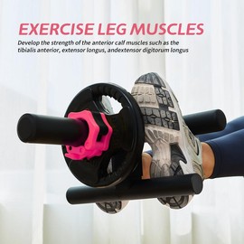 leikefitness Tibialis Trainer Tib Bar Raise Machine Exercise Equipment Strength Training Ripping Lower Leg Muscles Workout Home Fit 2" Weight Plates - Color: Red