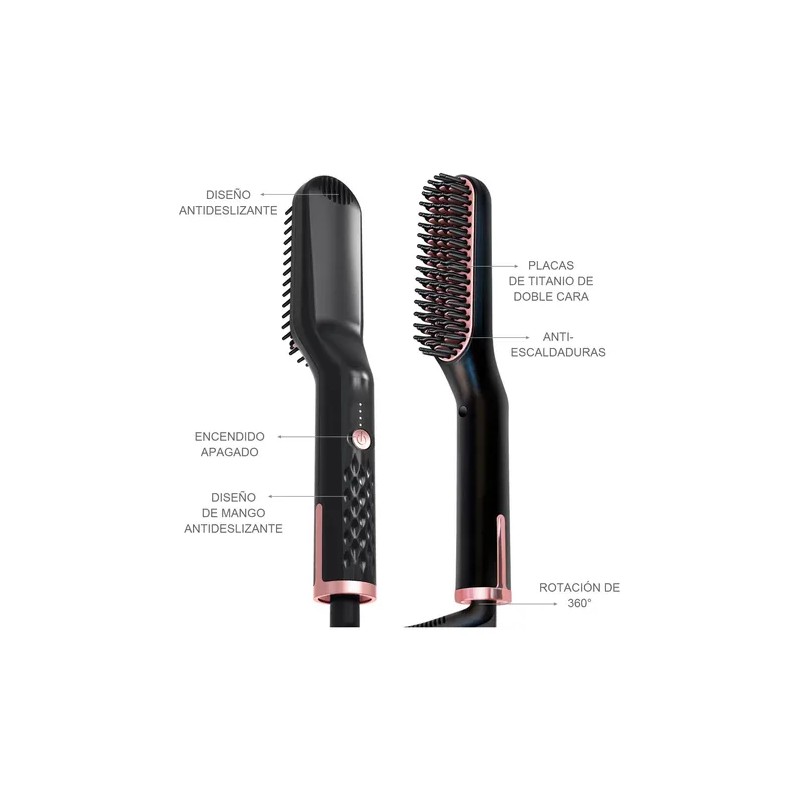 Cepillo Eléctrico Para Alisar Barba Y Cabello