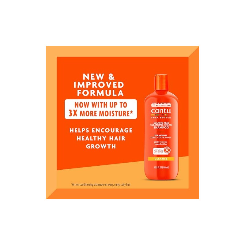 Cantu Champú de crema de limpieza sin sulfato, 13.5 oz