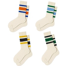 Fszsaa Fun Novelty Socks For Women Striped Retro Crew Socks Sporty Calf Socks Casual Cotton Socks Women