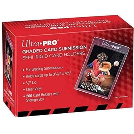 200 Ultra Pro Graded Card Submission Semi Rigid 1/2" Lip Tall Sleeves with Storage Box