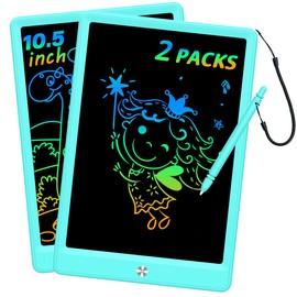 BUKEBU LCD Writing Tablet Doodle Board, Colorful Drawing Pad, Electronic Drawing Tablet, Drawing Pads,Travel Gifts for Kids Ages 3 4 5 6 7 8 Year Old Girls Boys (10.5 inch, Blue&Blue)