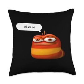Red Larva Oi Oi Throw Pillow