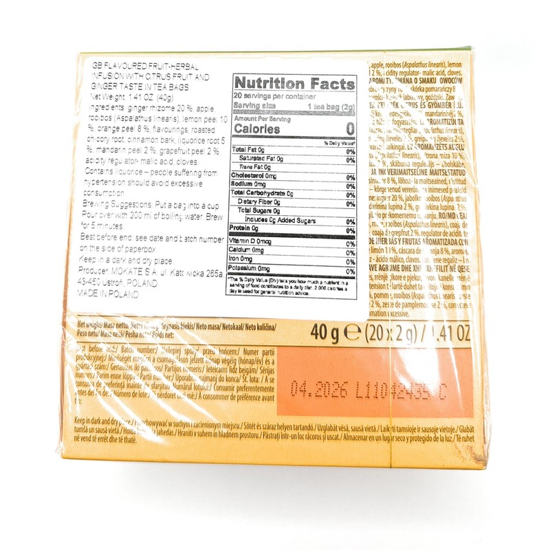 Loyd Ginger & Citrus Fruit Pyramid Tea Infusion - 20