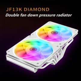 JIUSHARK JF13K Diamond,Top-Down CPU Air Cooler,6mm x 7 Copper Heat Pipes 2×120 * 120 * 15mm PWM&ARGB Fans 250W TDP SuitableFor Intel LGA 1700/1200/115X AMD AM5/AM4