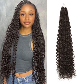 TOOPBIUTI Senegalese Twist Crochet Hair 24 Inch 6 Pack Boho Goddess Island Twist Pre-Looped Crochet Hair with Curly Ends (4#, 24 Inch-6 Pieces)