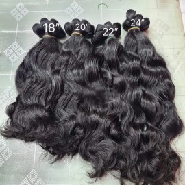 Cuticle Aligned Cambodian Raw Hair Bundles Human Braiding Hair Ready to Shipstyle: raw hair, color: 1 pcs natural wave, Stretched Length: 14 Inches