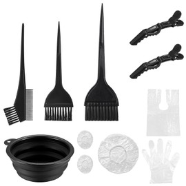 Hair Dye Brush Set, 10 Pieces Hair Dyeing Accessories, Hair Dyeing Tool with Brush Comb, Colouring Brush, Hair Tint Bowl, Hair Dyeing Apron, Hairpins, Gloves, for Salon DIY Hair Dyeing Kit