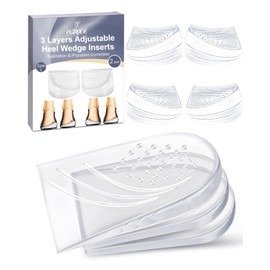 PGRODE 2 Pairs Foot Supination Correction Insoles, 3 Layers Adjustable Silicone Medial Lateral Heel Wedge, Over-Pronation Corrective Inserts for Women Men Feet Alignment, Bow Legs, Knee Pain (L)