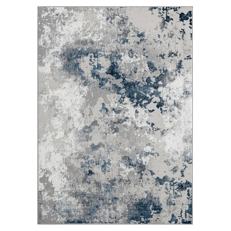 LUXE WEAVERS Modern Abstract High Low Texture Area Rug,Blue,6'X9'